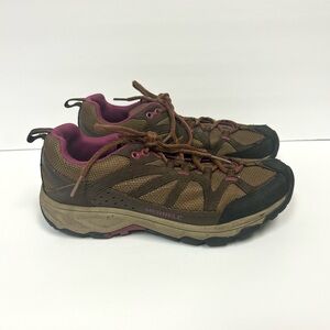 Merrell Hiking Shoes Women 7 Otter Brown Pink Outdoor Trail Low Top Waterproof